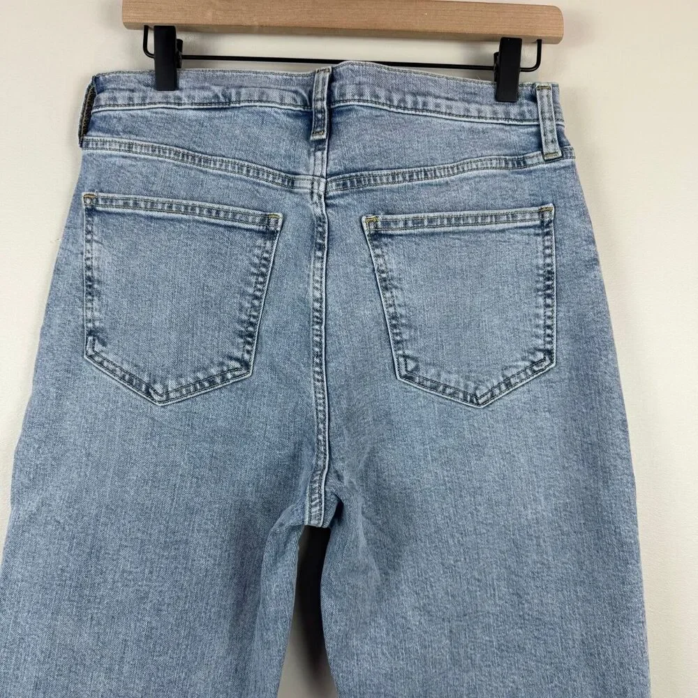 Gap Jeans Women 30 10 Long Blue Denim Light Wash Kick Fit High-Rise Straight NWT